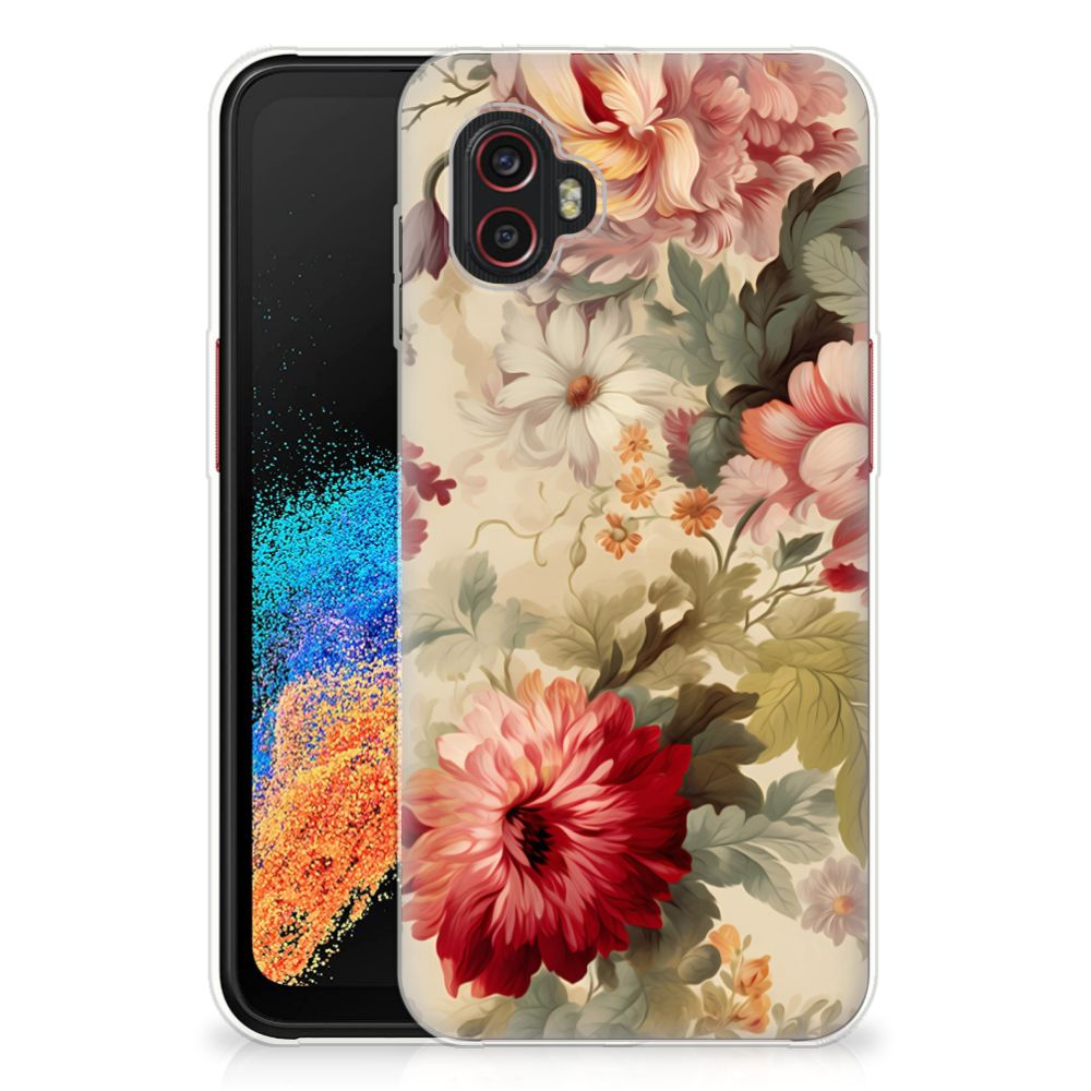 Samsung Galaxy Xcover 6 Pro TPU Case Bloemen achteraanzicht