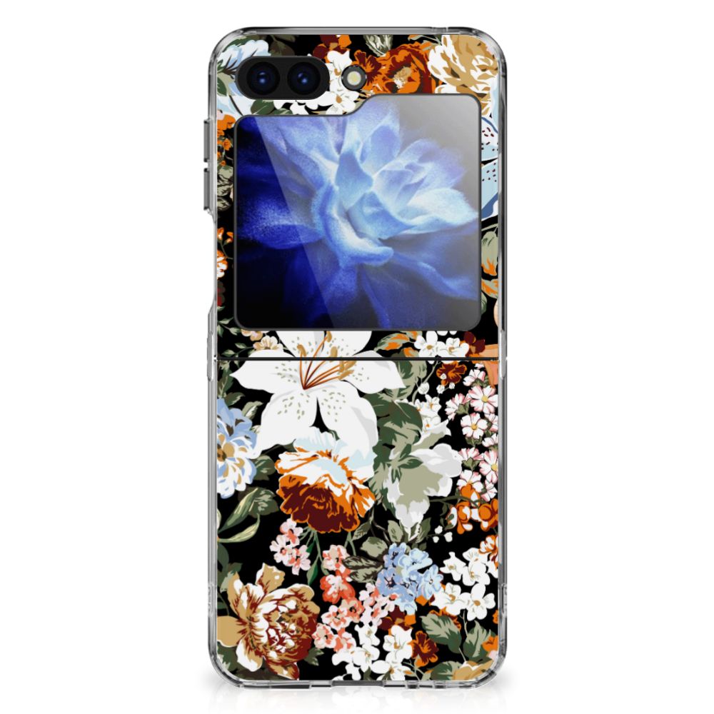 Samsung Galaxy Z Flip 6 TPU Case Dark Flowers achterkant