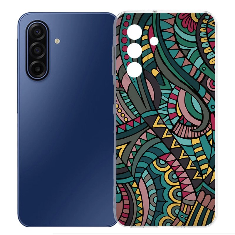 TPU Hoesje Samsung Galaxy A17 Aztec Backcover design met kleurrijk patroon aanzicht