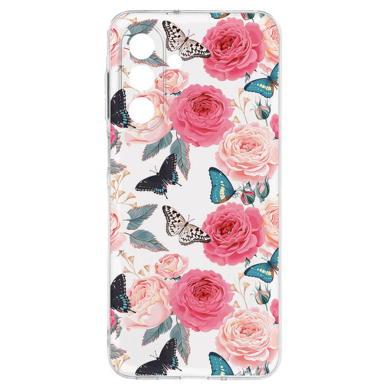 TPU Hoesje Samsung Galaxy A17 Butterfly Roses Backcover voorkant