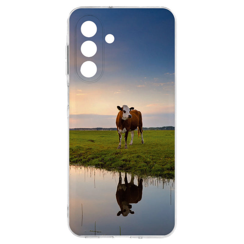 Samsung Galaxy A17 TPU Hoesje Koe Backcover koe kleurrijk design voorkant