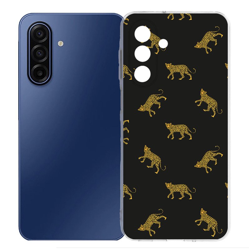 Samsung Galaxy A17 TPU Hoesje Leopards Backcover achteraanzicht met leopards design