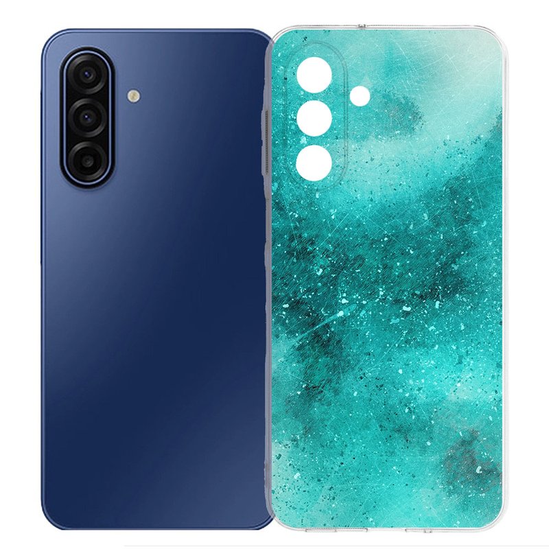 Samsung Galaxy A17 TPU Hoesje Painting Blue achterzijde