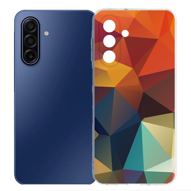 Samsung Galaxy A17 TPU Hoesje Polygon Color Backcover achterkant kleurrijk ontwerp
