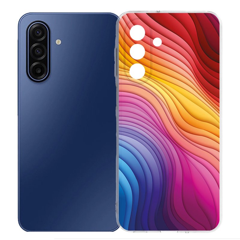 Samsung Galaxy A17 TPU Hoesje Regenboog Backcover kleurrijk achterzijde