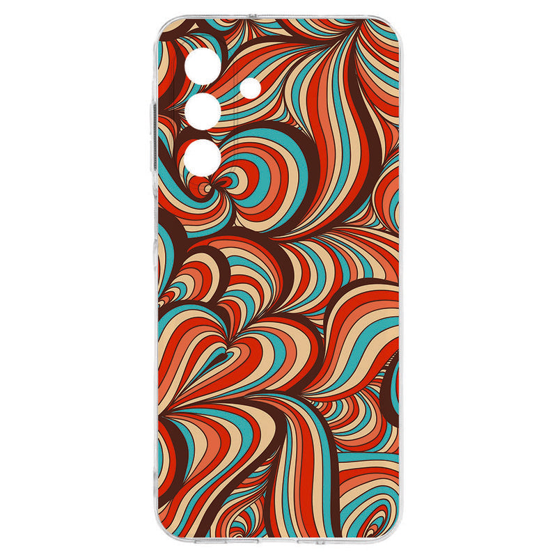 Samsung Galaxy A17 TPU Hoesje Retro Backcover design kleurrijk patroon aanzicht