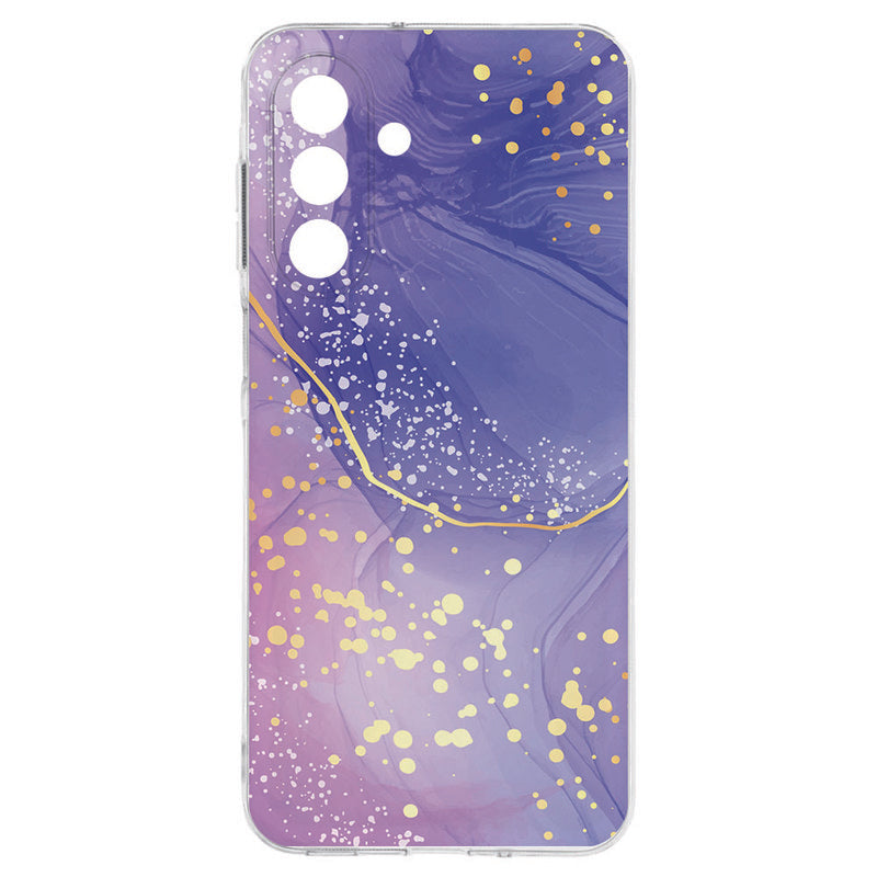 Samsung Galaxy A17 TPU Hoesje Watercolor Paars Backcover achterkant