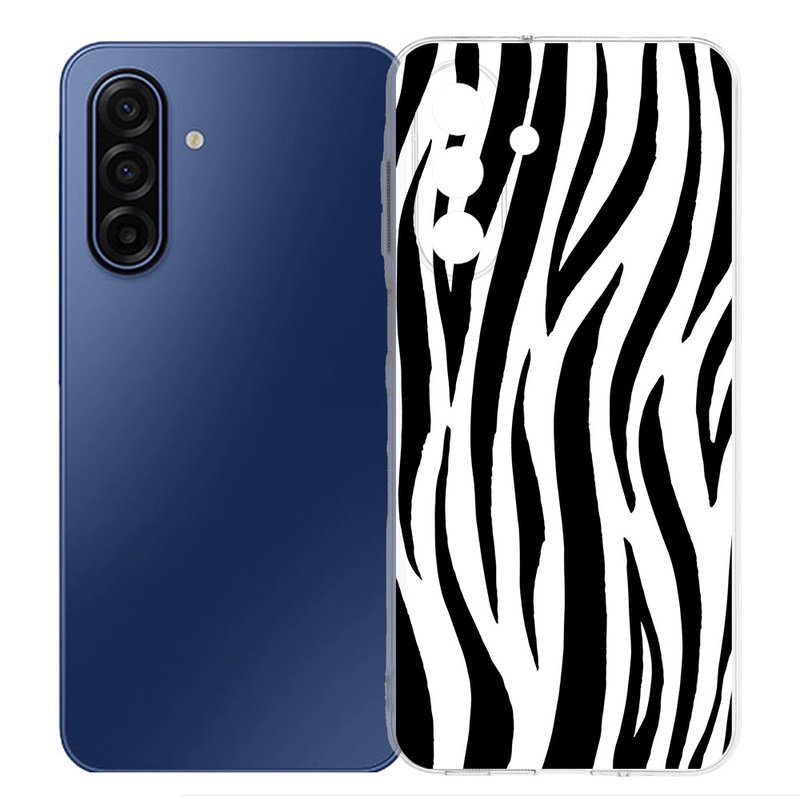 Samsung Galaxy A17 TPU Hoesje Zebra Backcover achterkant design zwart wit