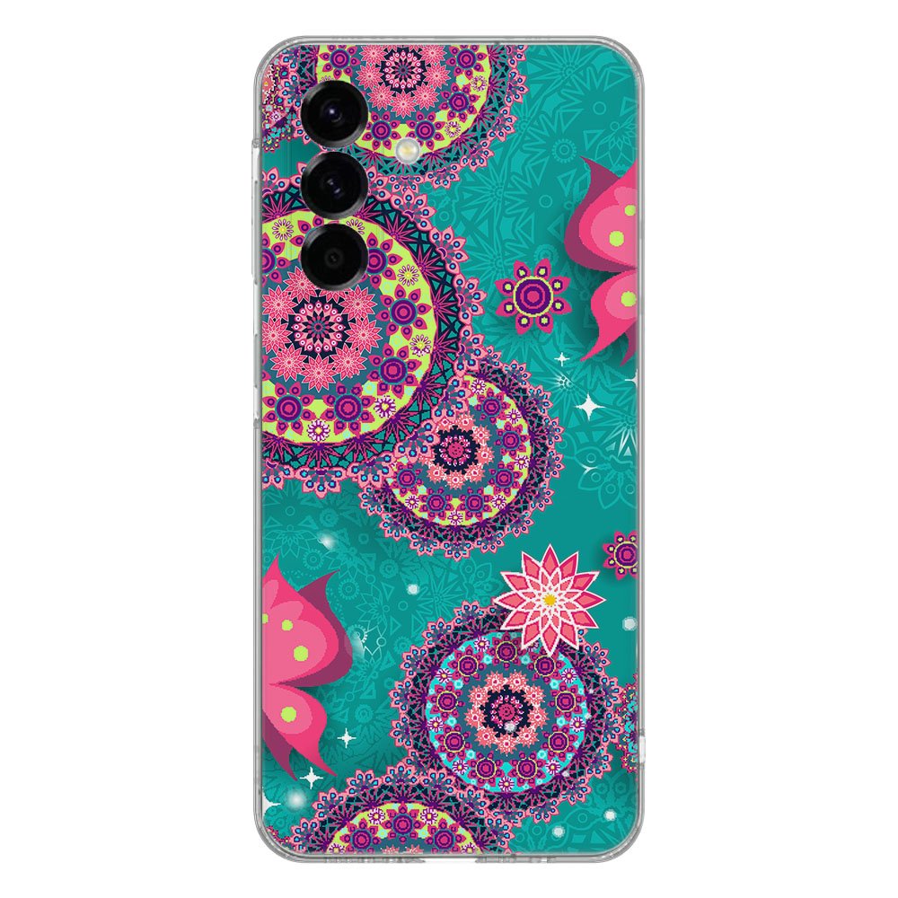 Samsung Galaxy A56 TPU Hoesje Cirkels en Vlinders Backcover design cirkels vlinders kleurrijk