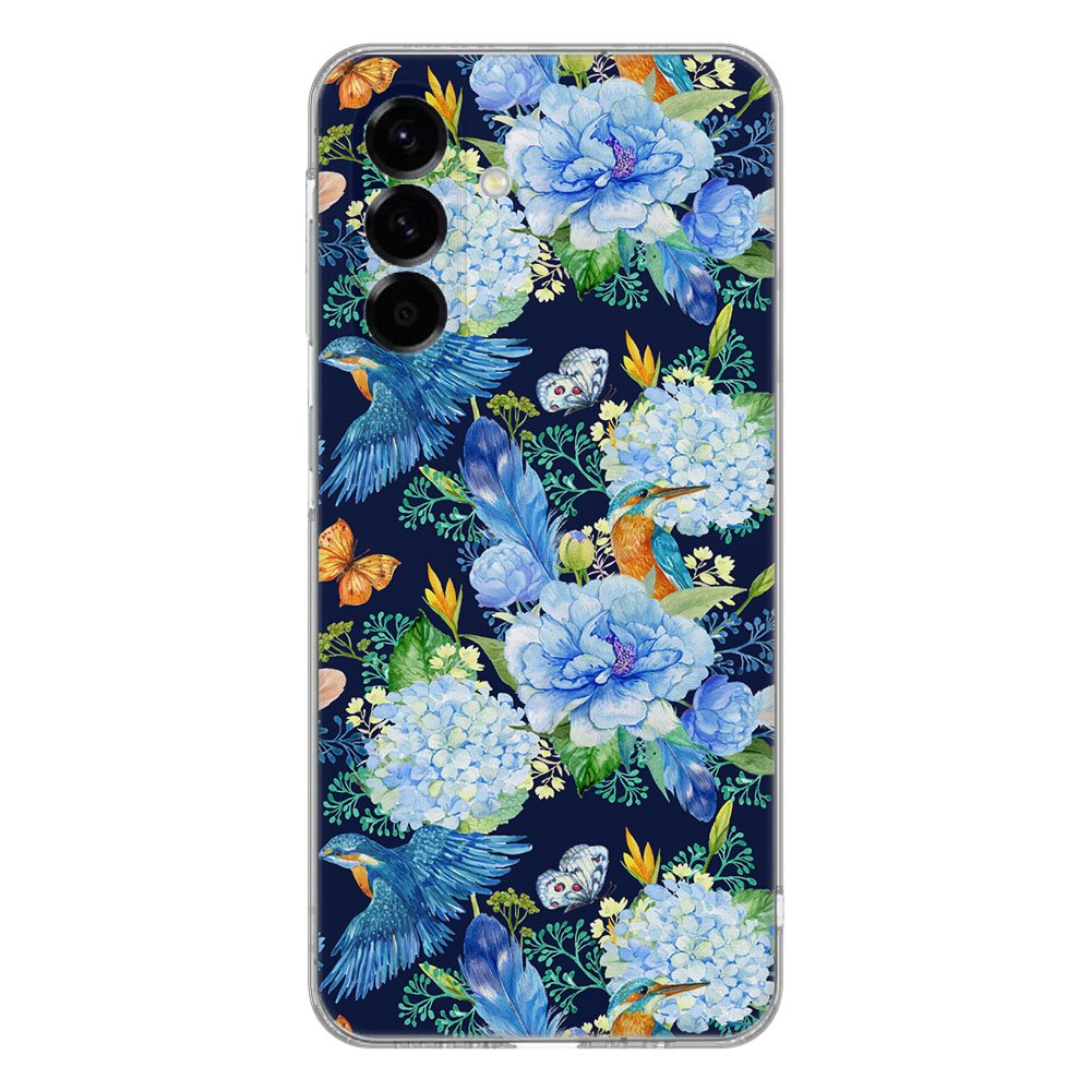 TPU Hoesje Samsung Galaxy A56 IJsvogel Backcover achterzijde bloemen design