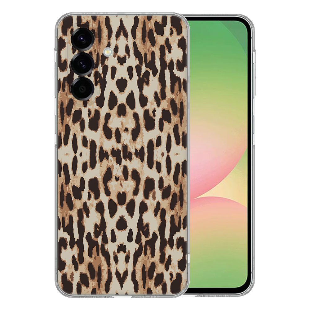 Samsung Galaxy A56 TPU Hoesje Leopard Backcover achterkant voorkant