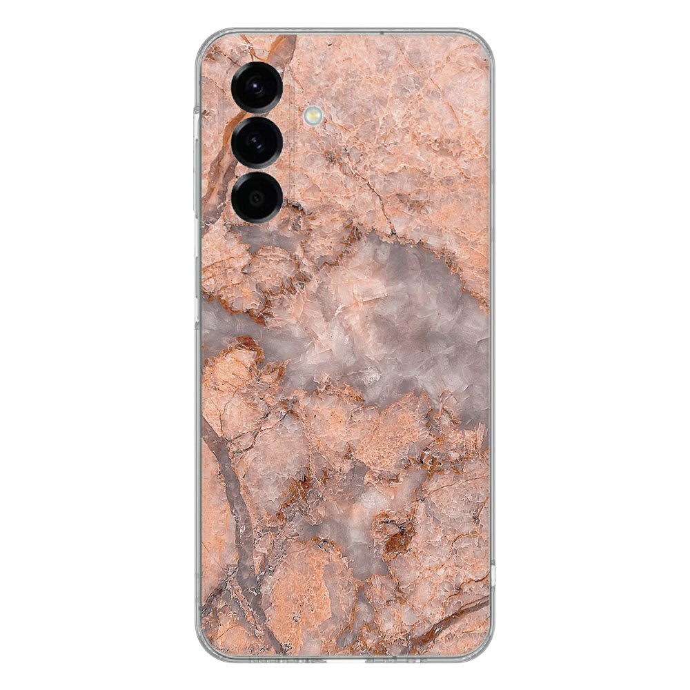TPU Hoesje Samsung Galaxy A56 Marmer Oranje Backcover achterkant ontwerp