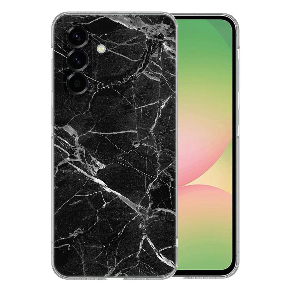 Samsung Galaxy A56 TPU Hoesje Marmer Zwart Backcover achteraanzicht