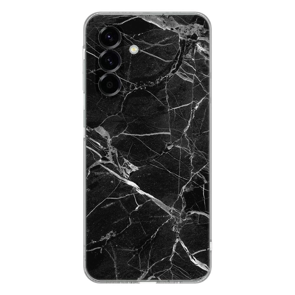 Samsung Galaxy A56 TPU Hoesje Marmer Zwart Backcover achteraanzicht