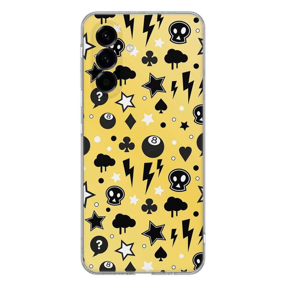 Samsung Galaxy A56 TPU Hoesje Punk Yellow Backcover design kleurrijk motief