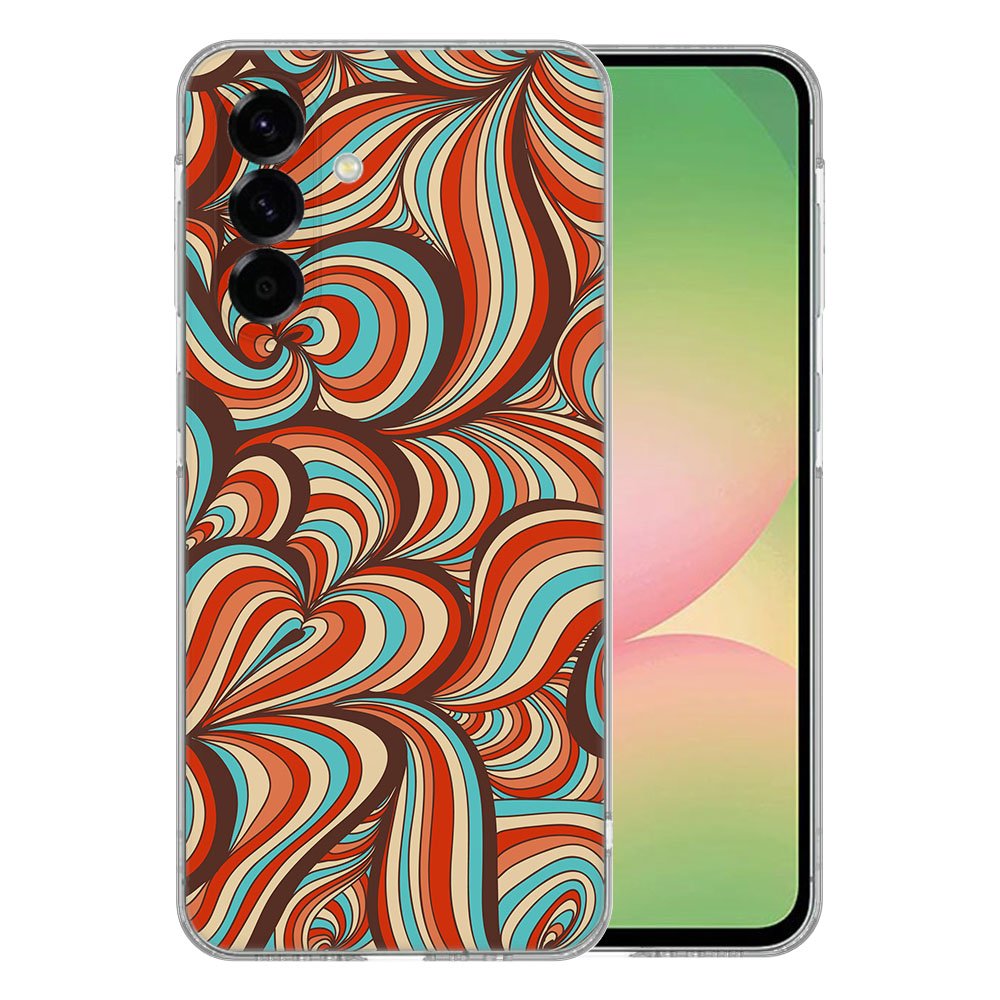 Samsung Galaxy A56 TPU Hoesje Retro Backcover design kleurrijk aanzicht