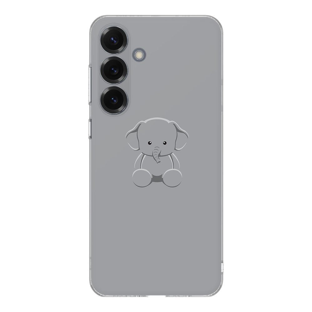 Samsung Galaxy S25 TPU Hoesje Baby Olifant Backcover achteraanzicht
