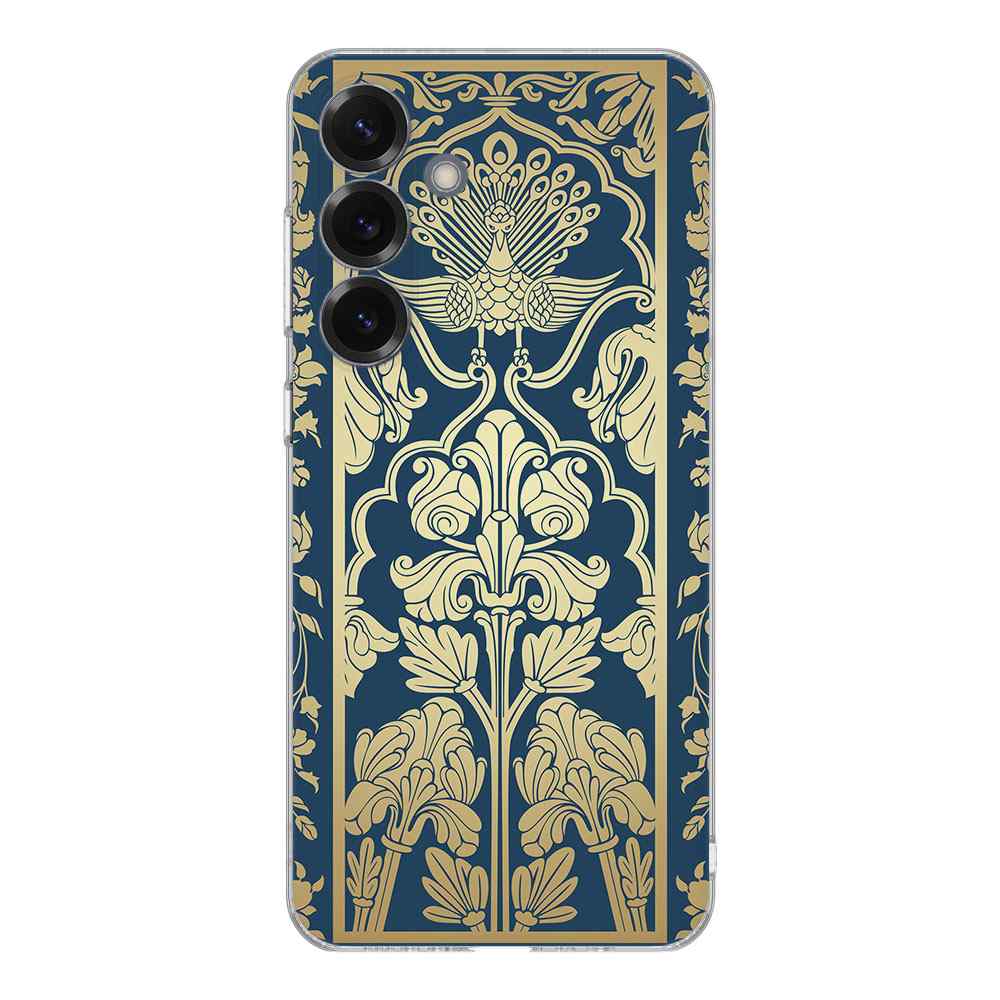 Samsung Galaxy S25 TPU Hoesje Beige Flowers Backcover achterkant design