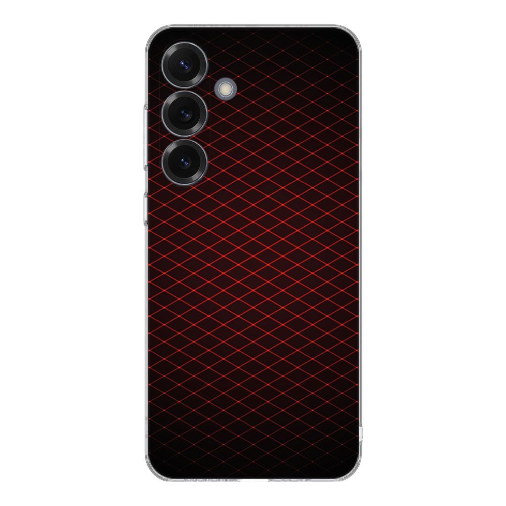 Samsung Galaxy S25 TPU Hoesje Geruit Rood Backcover achterzijde