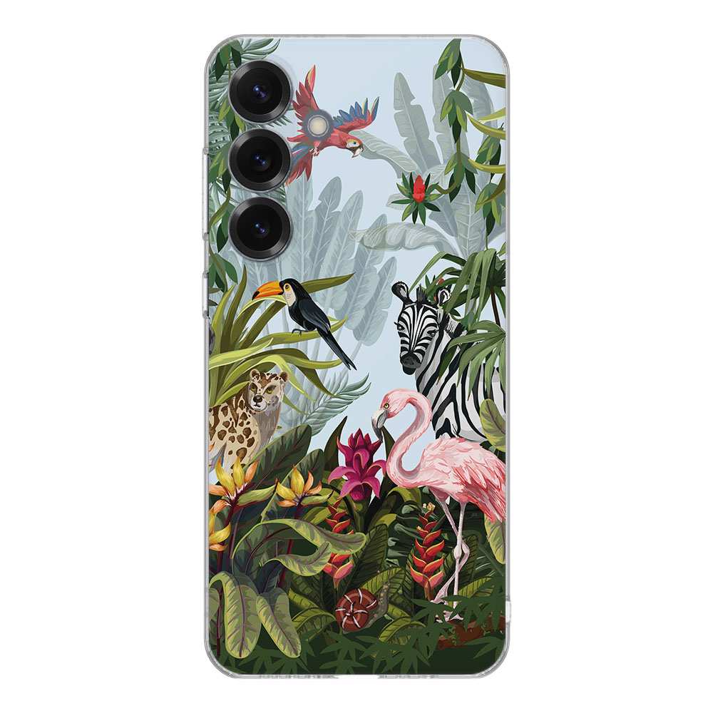 Samsung Galaxy S25 TPU Hoesje Jungle Backcover voorzijde