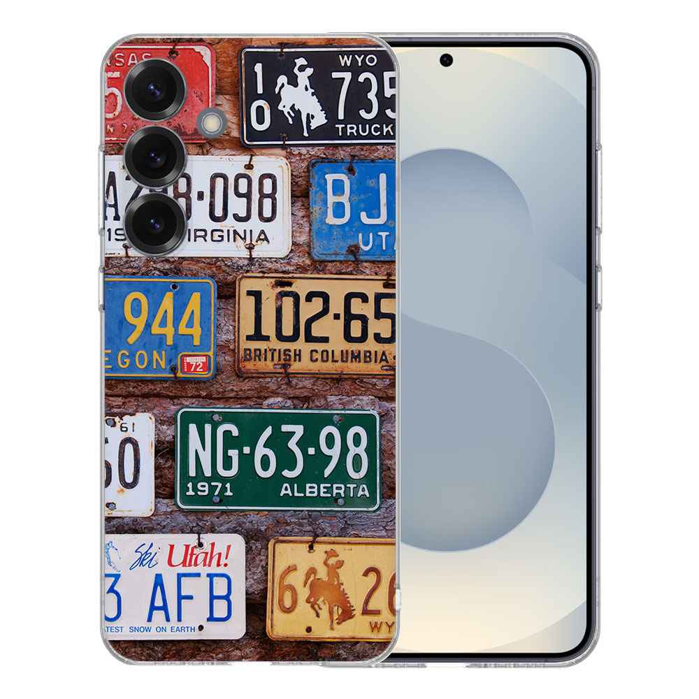 Samsung Galaxy S25 TPU Hoesje Kentekenplaten Backcover achteraanzicht