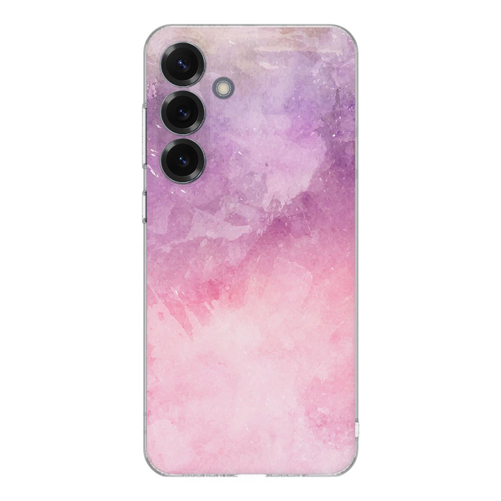 Samsung Galaxy S25 TPU Hoesje Pink Purple Paint achterkant
