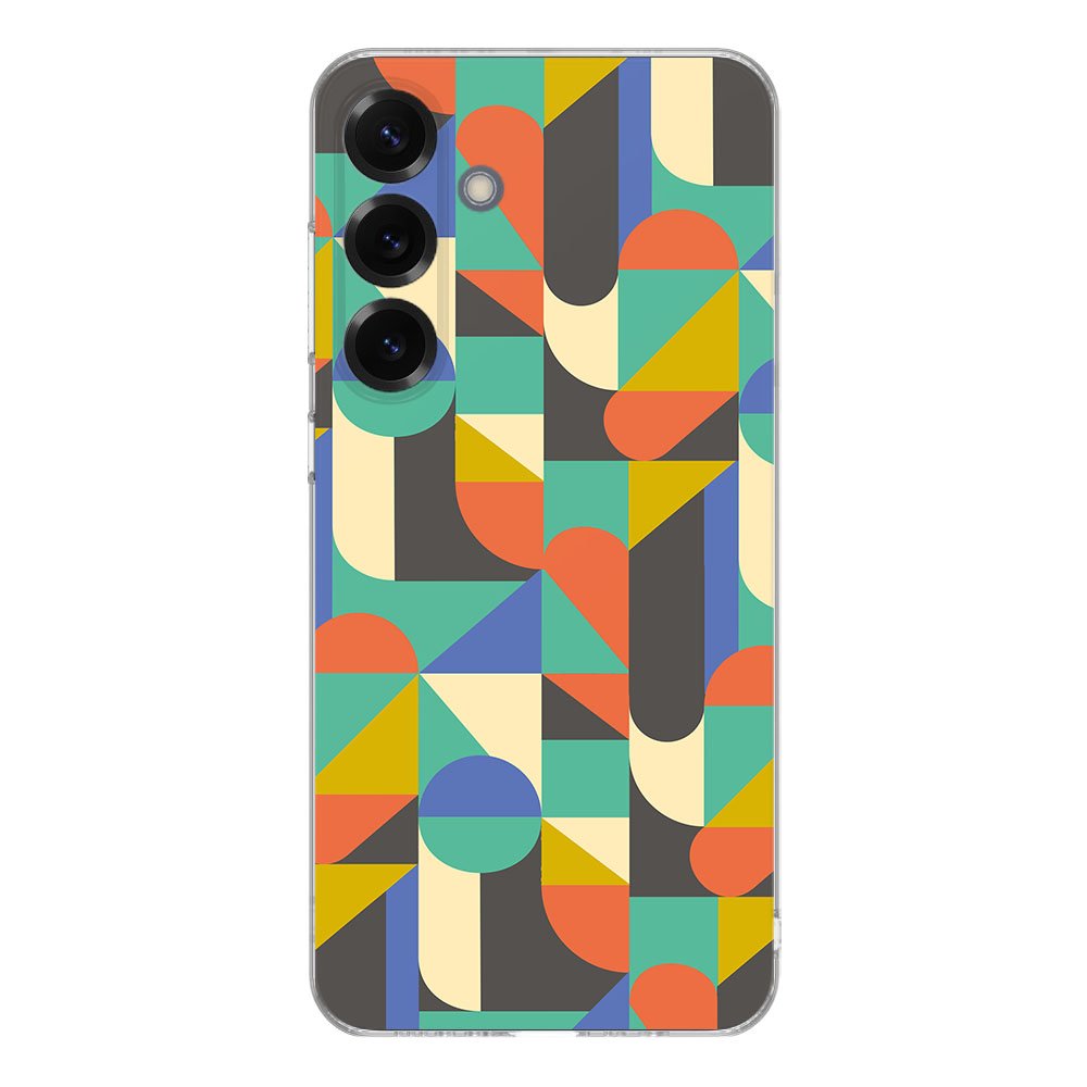 Samsung Galaxy S25 Plus TPU Hoesje Funky Retro achterzijde kleurrijk design
