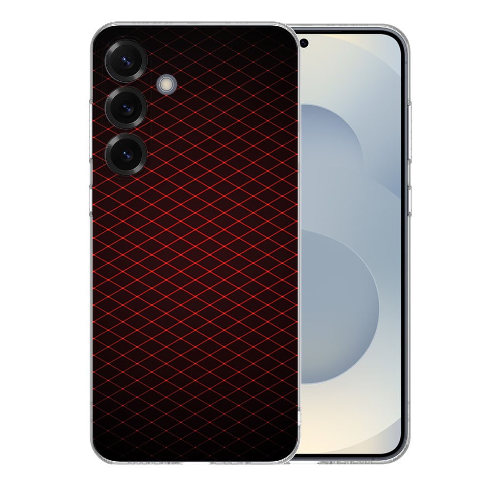 TPU Hoesje Samsung Galaxy S25 Plus Geruit Rood Backcover achterkant