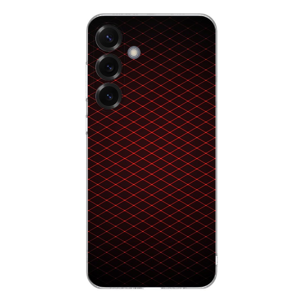 TPU Hoesje Samsung Galaxy S25 Plus Geruit Rood Backcover achterzijde ontwerp