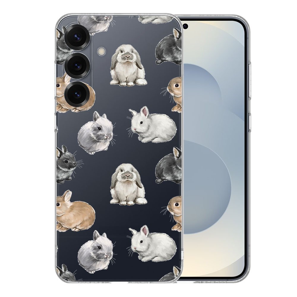 TPU Hoesje Samsung Galaxy S25 Plus - Konijntjes Backcover konijntjes design achterzijde
