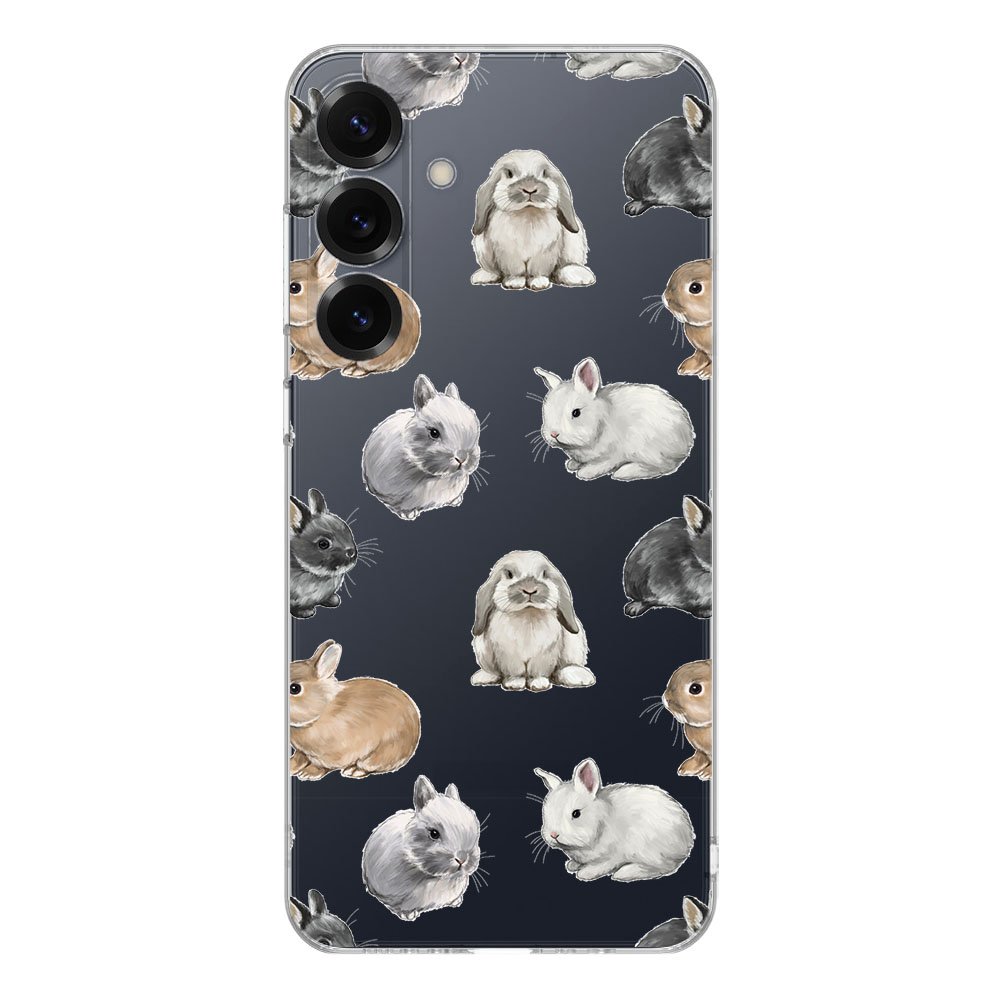 TPU Hoesje Samsung Galaxy S25 Plus - Konijntjes Backcover konijntjes design achterzijde