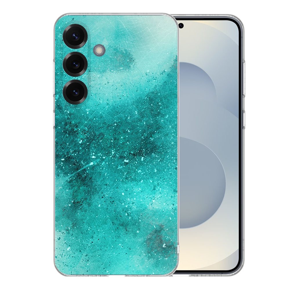 TPU Hoesje Samsung Galaxy S25 Plus Painting Blue Backcover achterzijde ontwerp