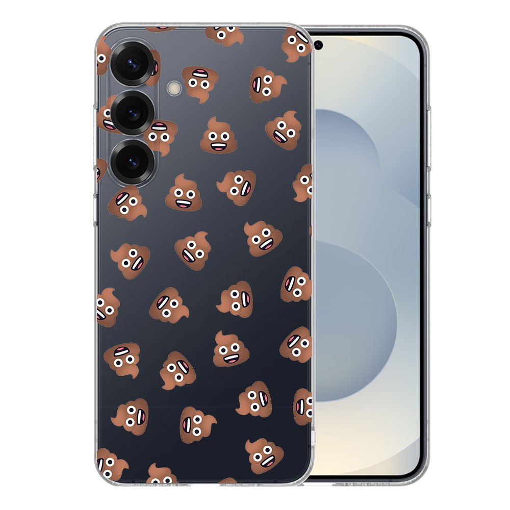 Samsung Galaxy S25 Plus TPU Hoesje Poep Emojis Backcover achterkant