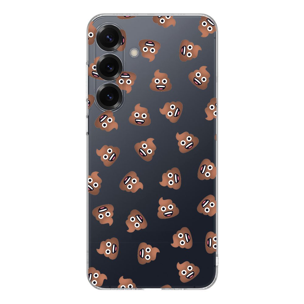 Samsung Galaxy S25 Plus TPU Hoesje Poep Emojis Backcover achteraanzicht