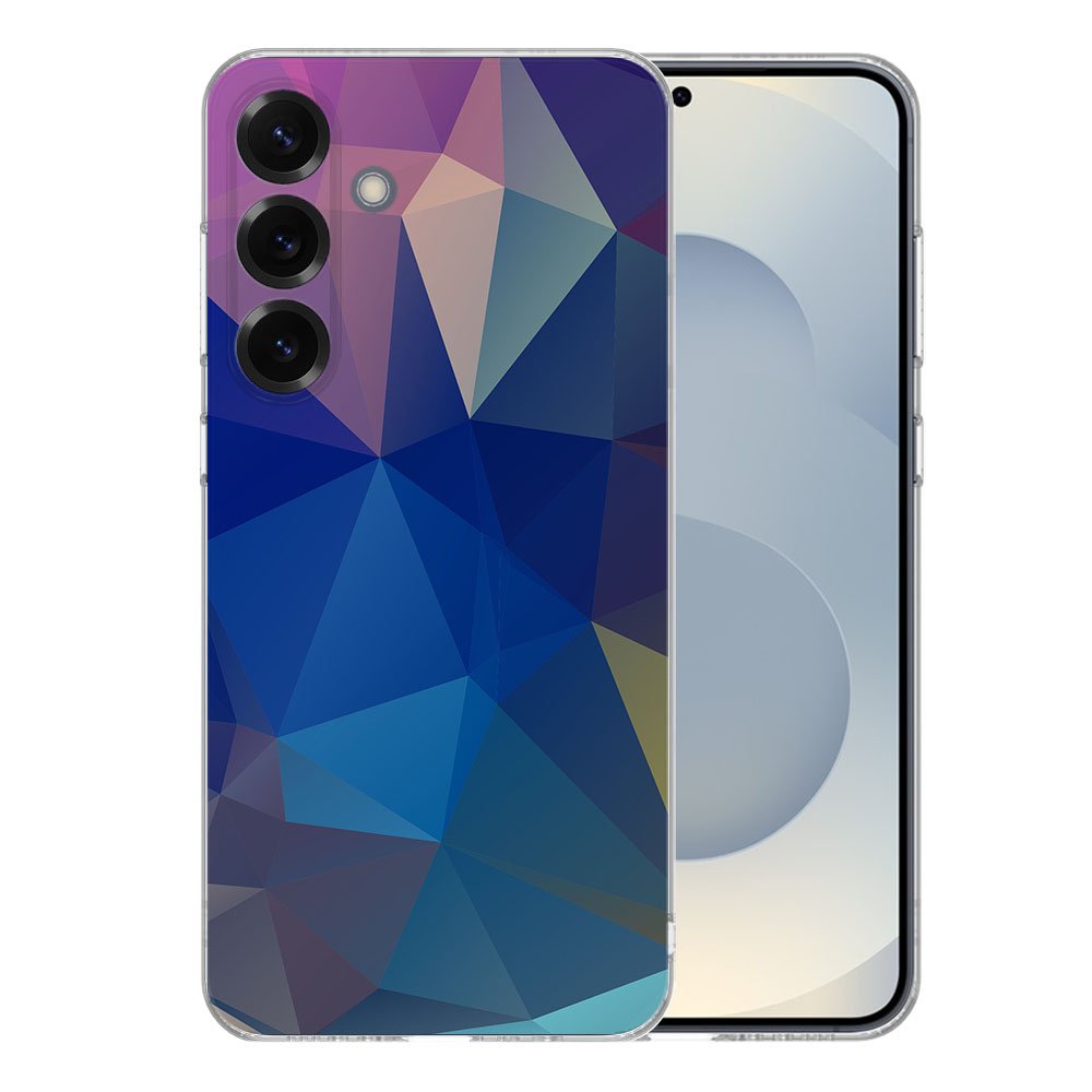 Samsung Galaxy S25 Plus TPU Hoesje Polygon Dark Backcover achter aanzicht