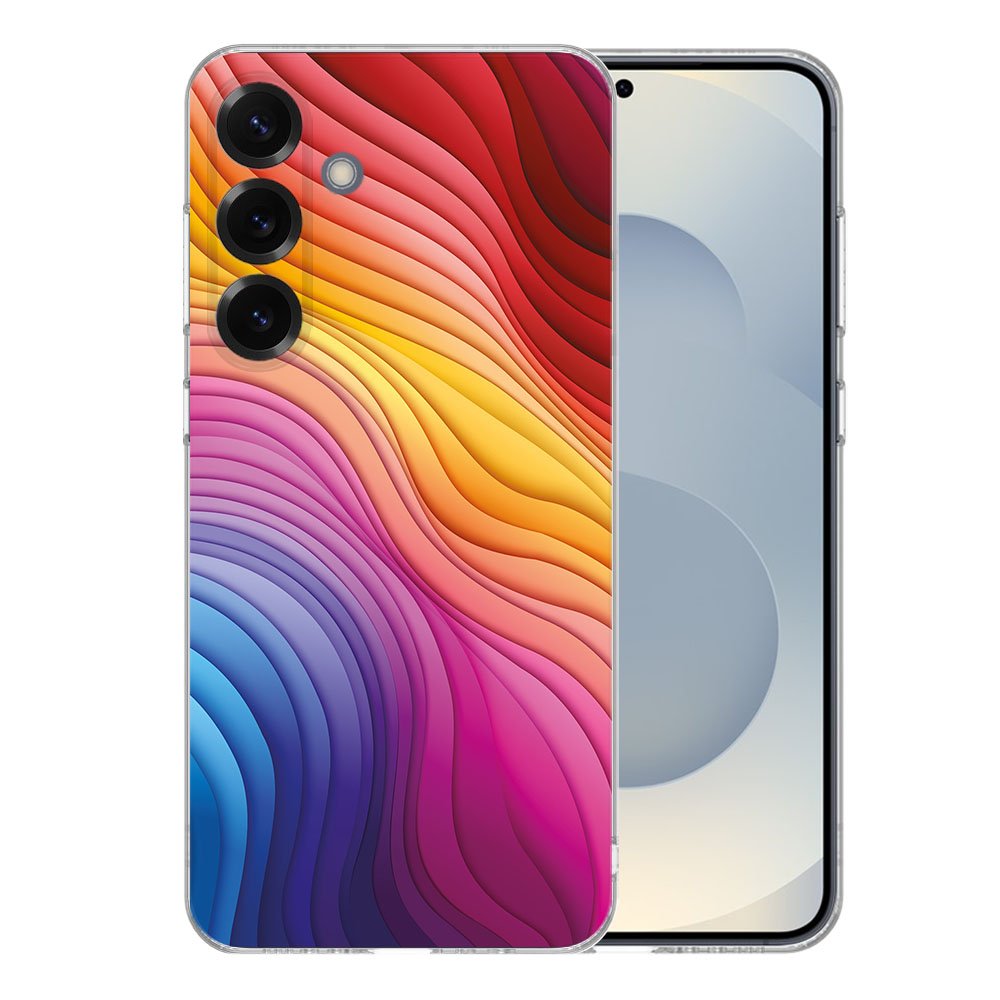 Samsung Galaxy S25 Plus TPU Hoesje Regenboog Backcover achterzijde kleurrijk design