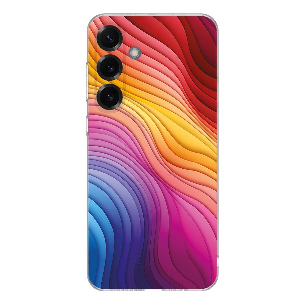 Samsung Galaxy S25 Plus TPU Hoesje Regenboog Backcover achterkant kleurrijk ontwerp