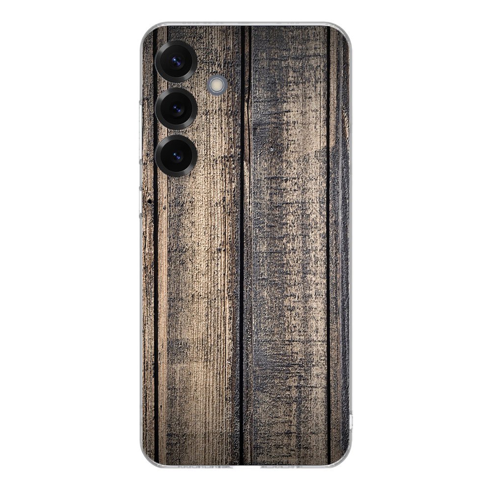 Samsung Galaxy S25 Plus TPU Hoesje Steigerhout Backcover achteraanzicht
