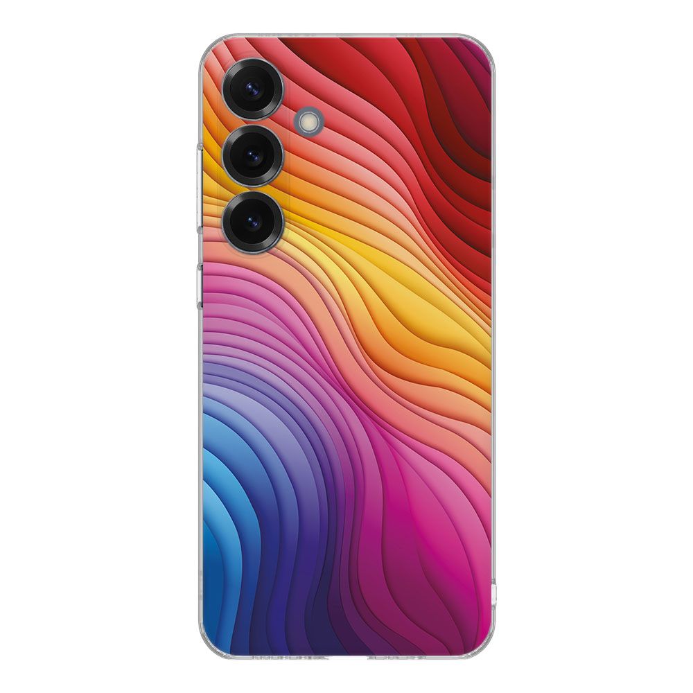 Samsung Galaxy S25 TPU Hoesje Regenboog Backcover kleurrijk ontwerp achterkant