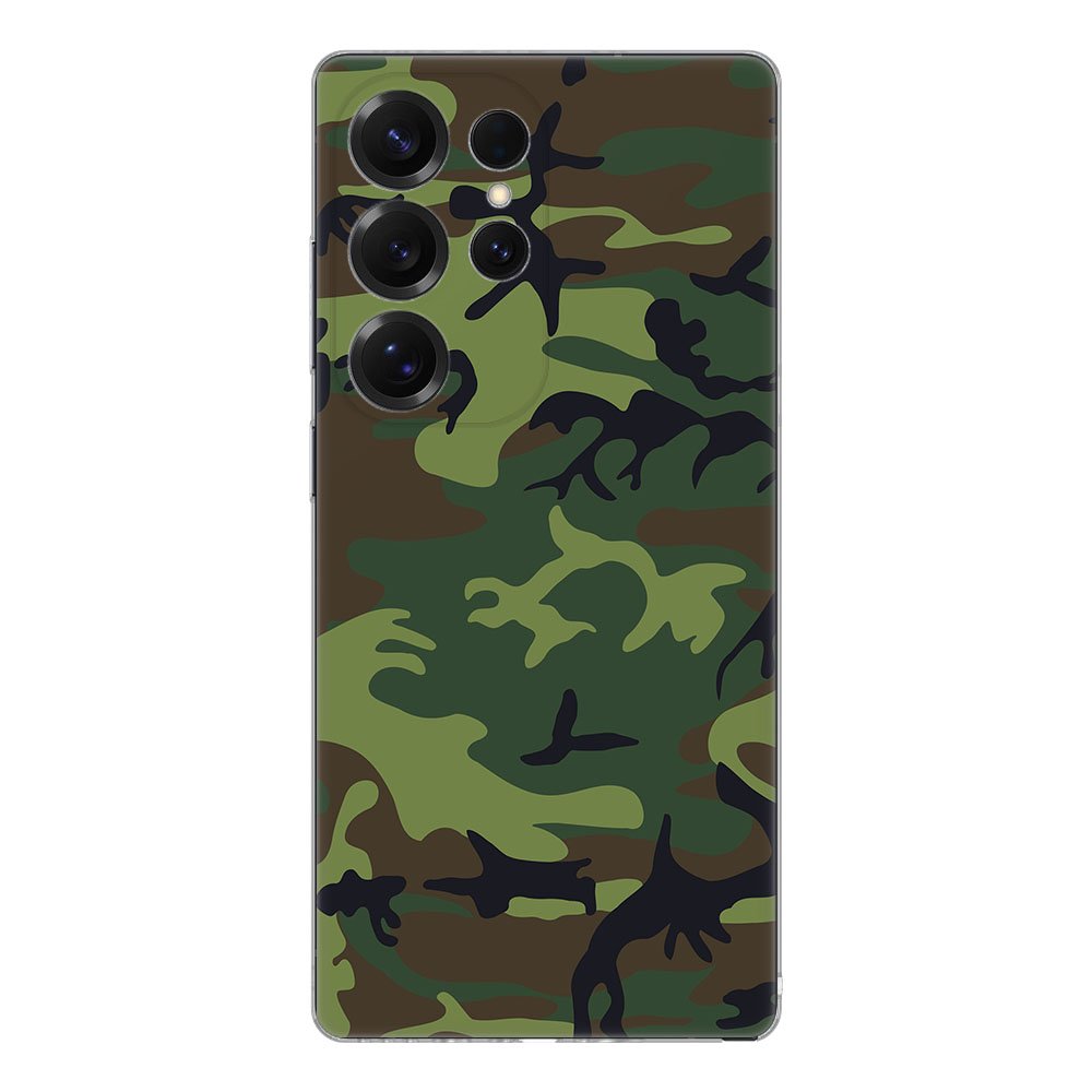 Samsung Galaxy S25 Ultra TPU Hoesje Army Dark Backcover achteraanzicht