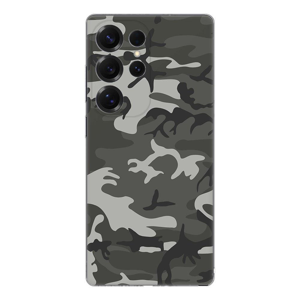 Samsung Galaxy S25 Ultra TPU Hoesje Army Light Backcover camouflage design achterkant