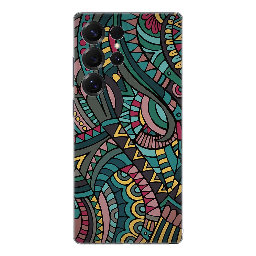 Samsung Galaxy S25 Ultra TPU Hoesje Aztec Backcover achterkant