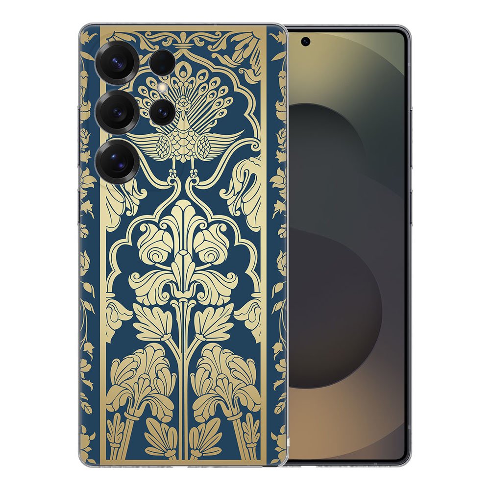 Samsung Galaxy S25 Ultra TPU Hoesje Beige Flowers achterkant