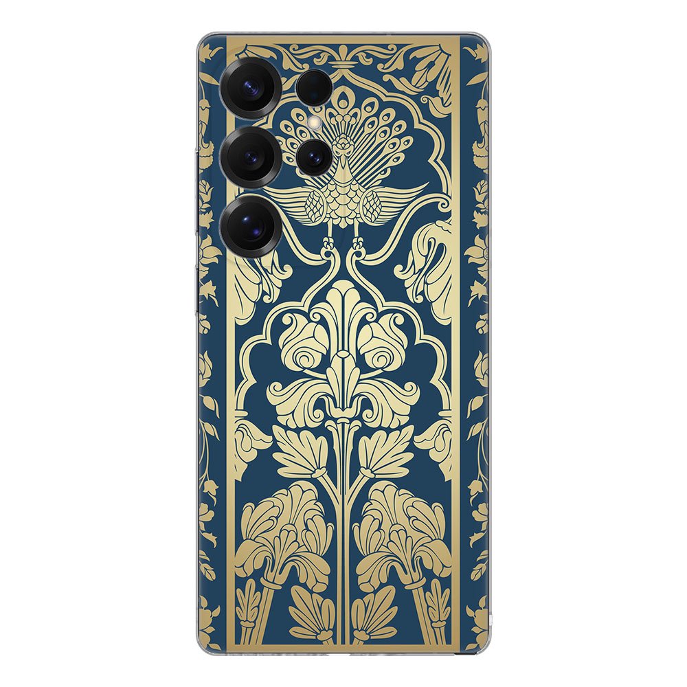 Samsung Galaxy S25 Ultra TPU Hoesje Beige Flowers Backcover design achterkant
