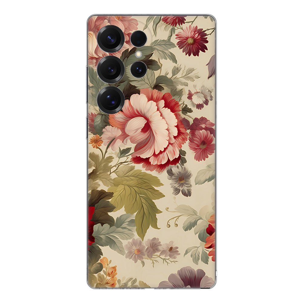 Samsung Galaxy S25 Ultra TPU Hoesje Bloemen Backcover achterkant