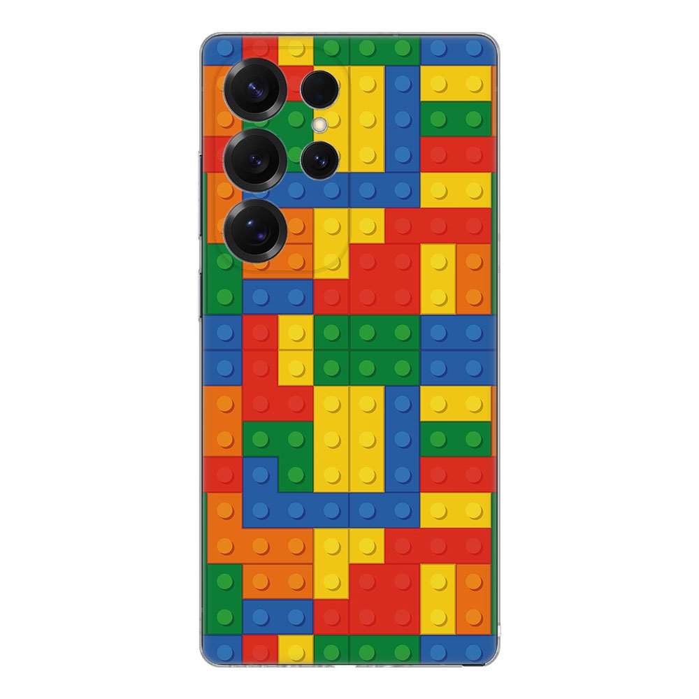 Samsung Galaxy S25 Ultra TPU Hoesje Blokken Backcover kleurrijk ontwerp achterkant