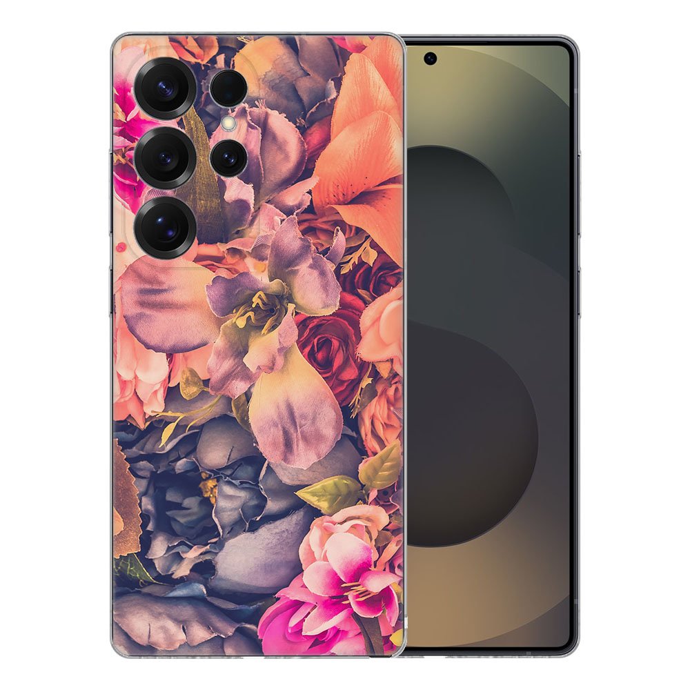 TPU Hoesje Samsung Galaxy S25 Ultra Bosje Bloemen Backcover voorzijde schuin