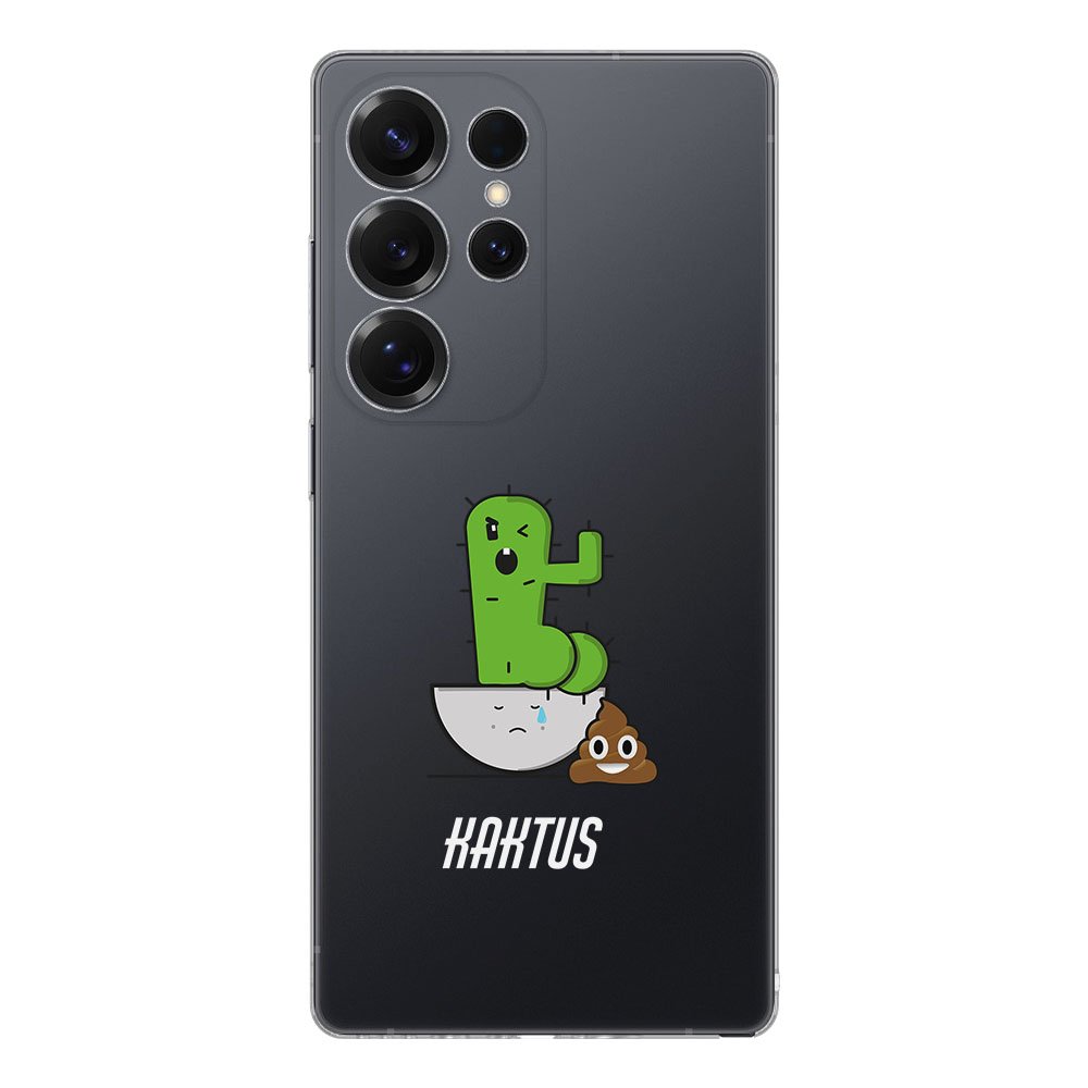 Samsung Galaxy S25 Ultra TPU Hoesje Cactus Poo achteraanzicht