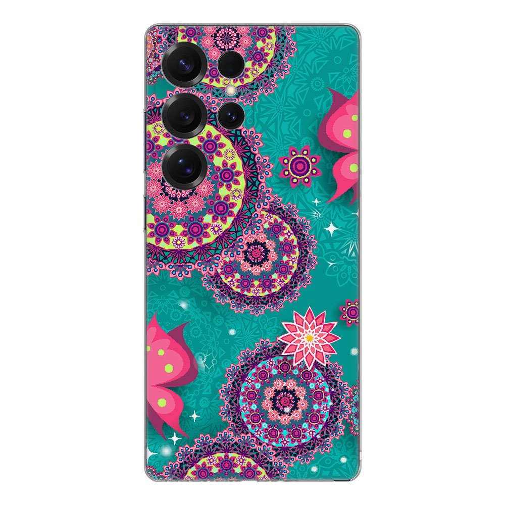 TPU Hoesje Samsung Galaxy S25 Ultra Cirkels en Vlinders Backcover design achterzijde
