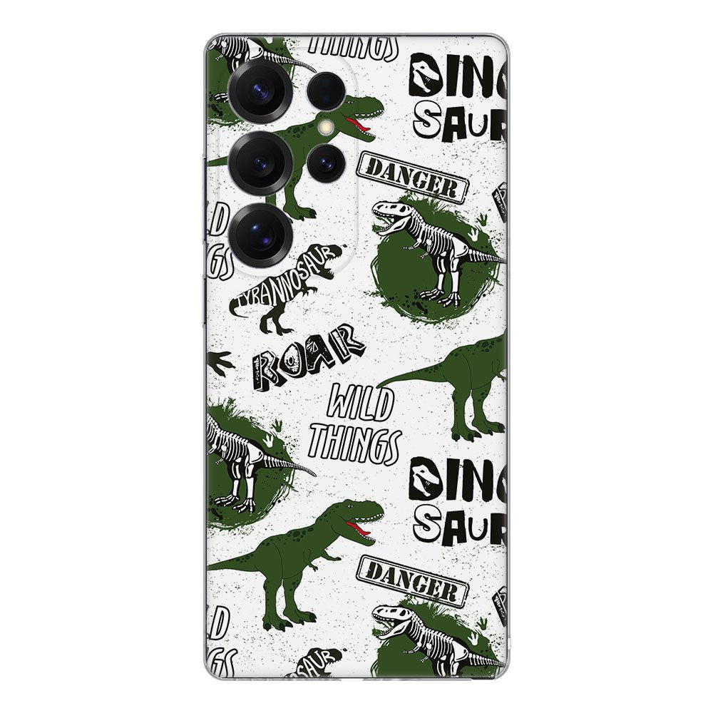 Samsung Galaxy S25 Ultra TPU Hoesje Dinosaurus Backcover dinosaurus patroon achterkant